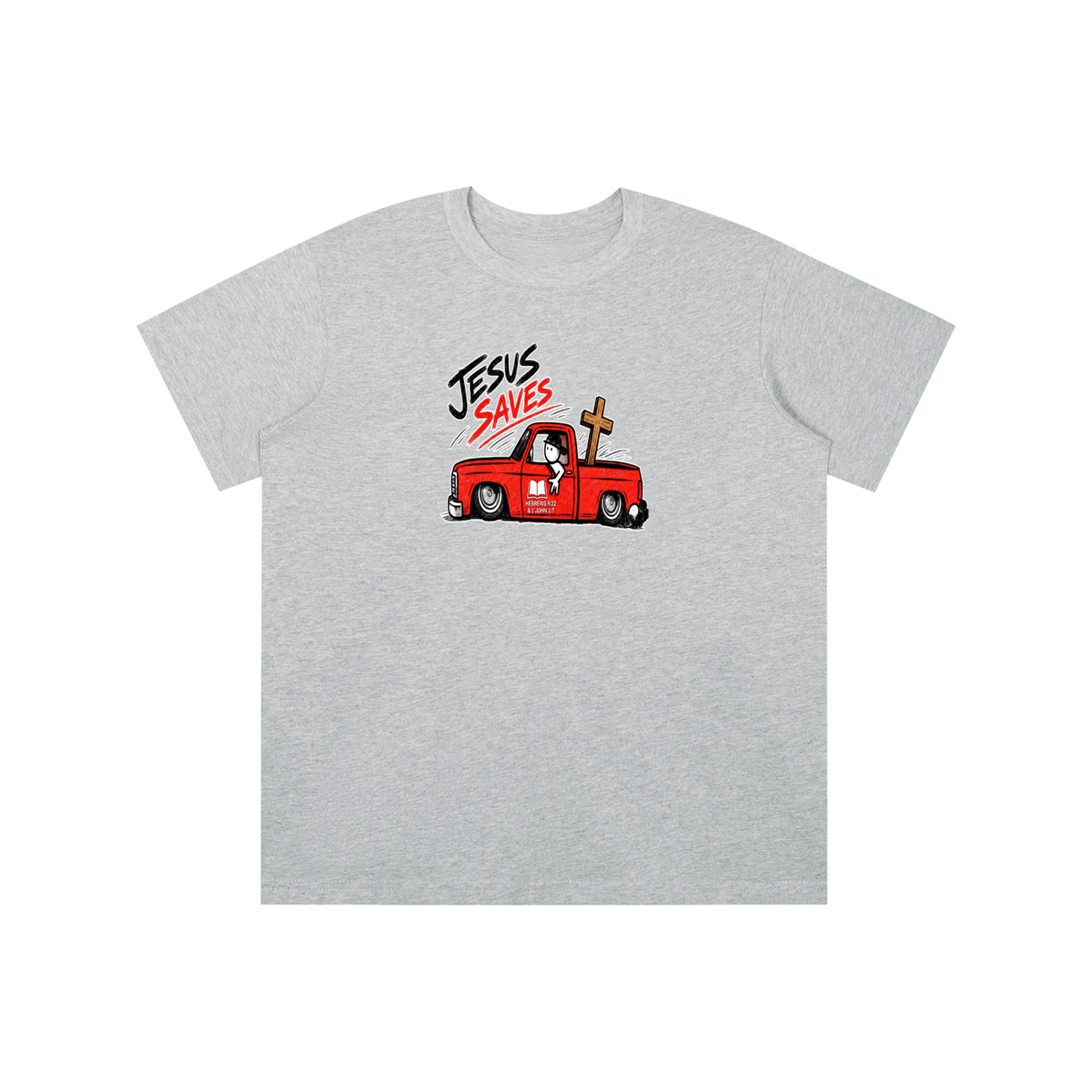 JESUS SAVES BOOK HEBREWS 9:22 & 1 JOHN 1:7 youth T-shirt