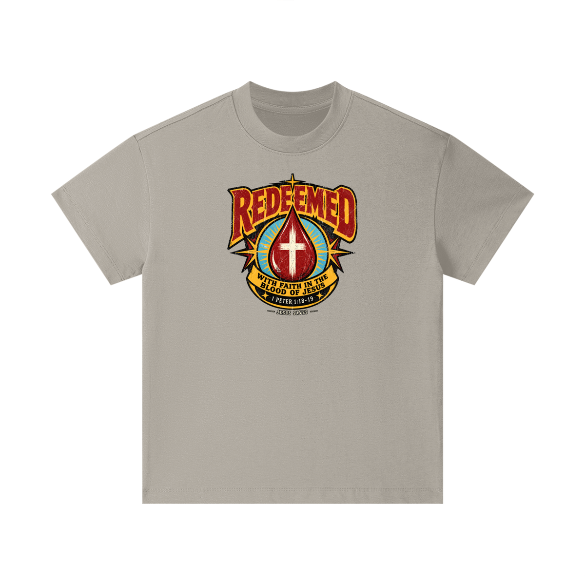 REDEEMED WITH FAITH IN THE BLOOD OF JESUS *1 PETER 1:18-19* Kids T-Shirt