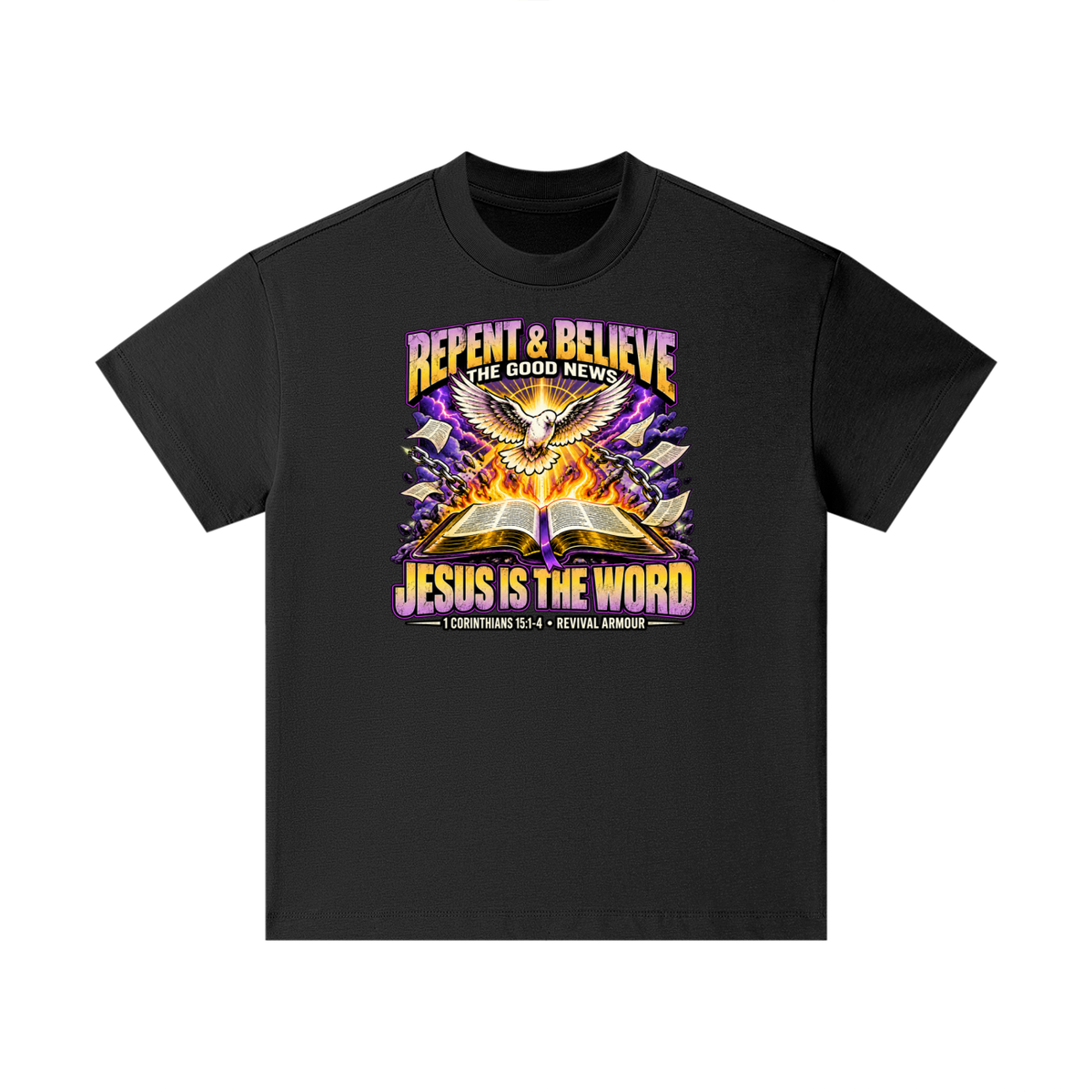 REPENT & BELIEVE THE GOOD NEW JESUS IS THE WORD 1 CORINTHIANS 15:1-4 REVIVAL ARMOUR Kids T-Shirt