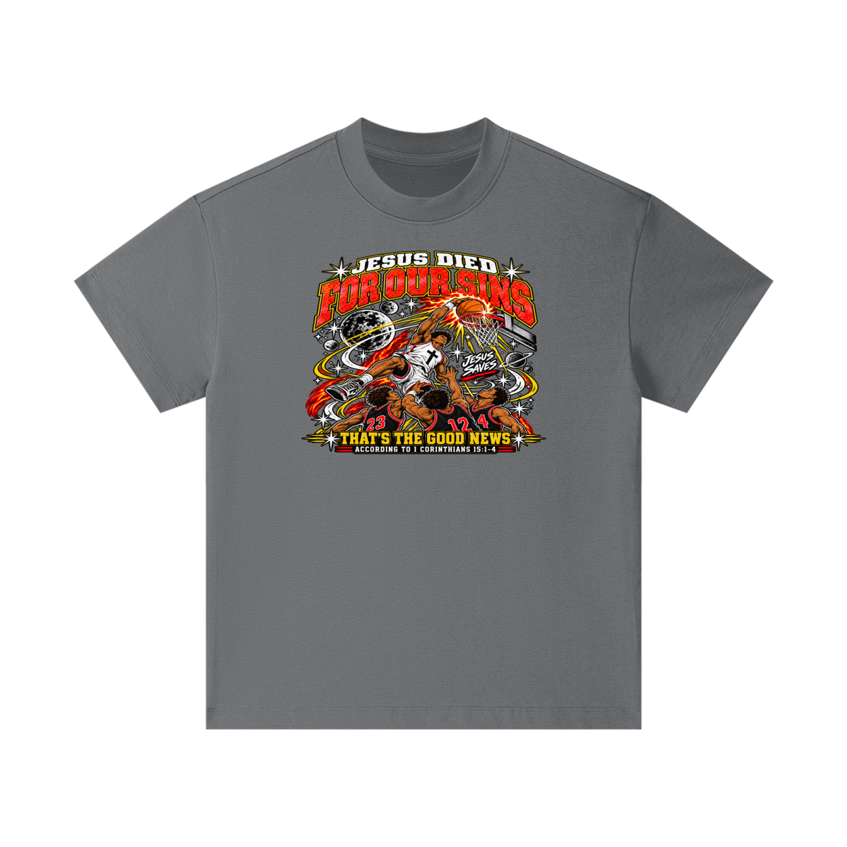 Jesus died for our sins that's the good news according to 1 Corinthians 15:1-4 Kids T-Shirt