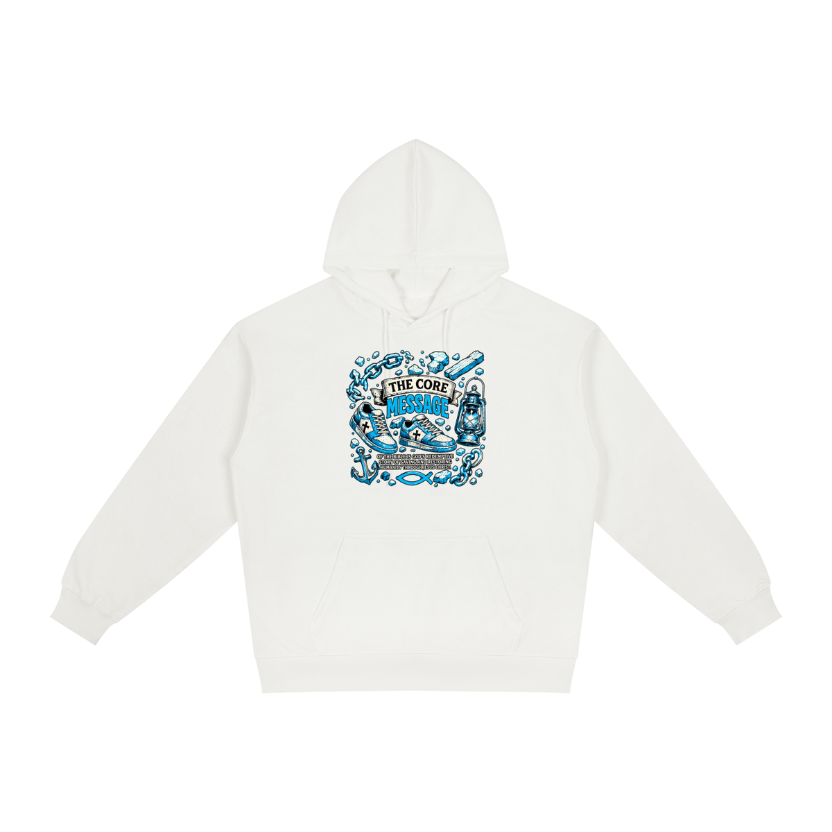 the core message of the bible is God's redemptive story of saving and restoring humanity through Jesus Christ. Hoodie