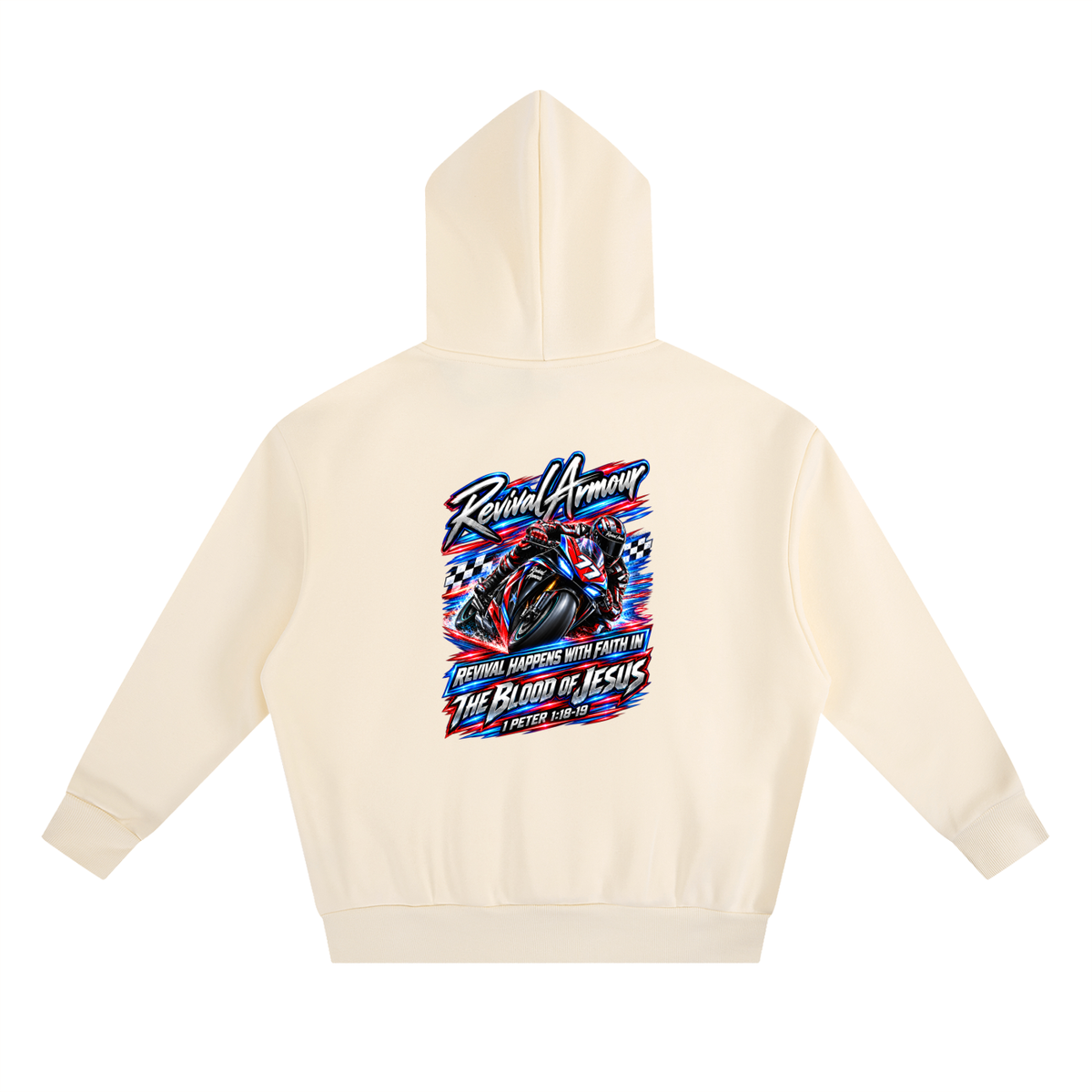 REVIVAL ARMOUR REVIVAL HAPPENS WITH FAITH IN THE BLOOD OF JESUS 1 PETER 1:18-19 Hoodie
