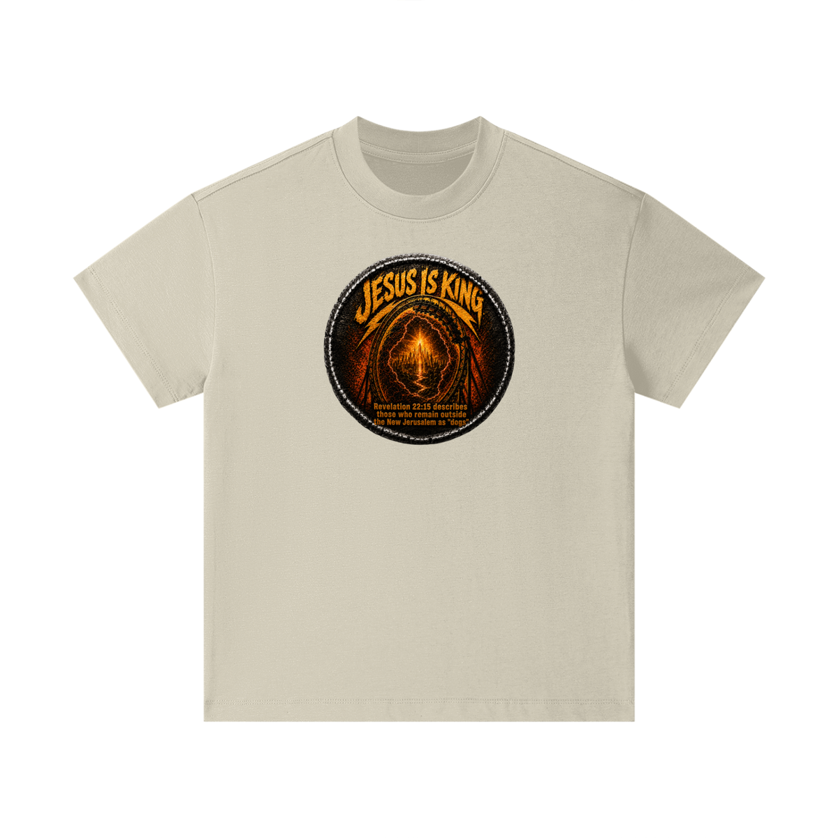 Jesus is king Revelation 22:15 describes those who remain outside the new Jerusalem as "dogs" Kids T-Shirt