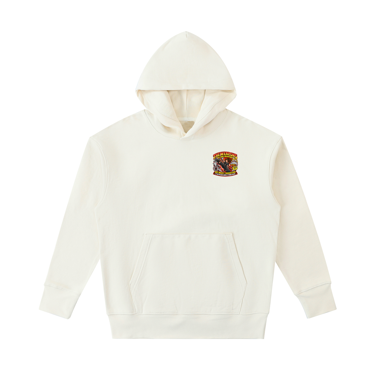 THE WEAPONS OF OUR WARFARE ARE NOT CARNAL INSPIRED BY 2 CORINTHIANS 10:4 BUT MIGHTY THROUGH GOD TO THE PULLING DOWN OF STRONG HOLDS REVIVAL ARMOUR Hoodie