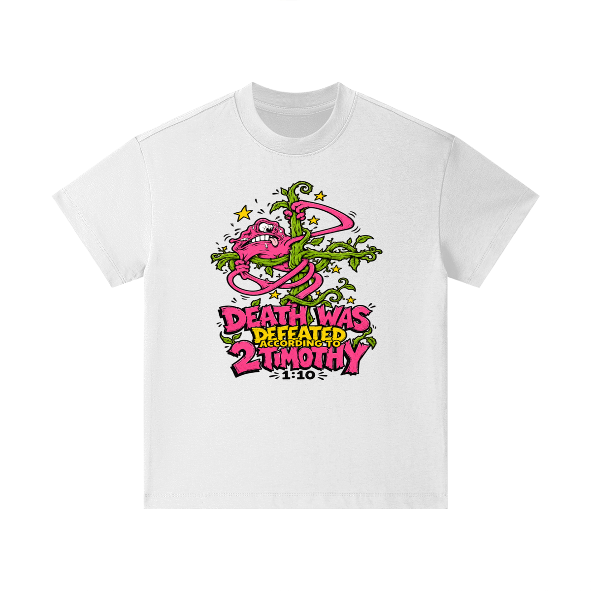 DEATH WAS DEFEATED ACCORDING TO 2 TIMOTHY 1:10 Kids T-Shirt