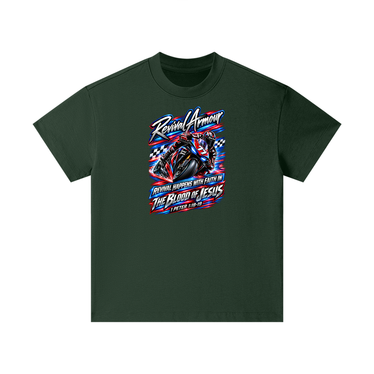 REVIVAL ARMOUR REVIVAL HAPPENS WITH FAITH IN THE BLOOD OF JESUS 1 PETER 1:18-19 Kids T-Shirt