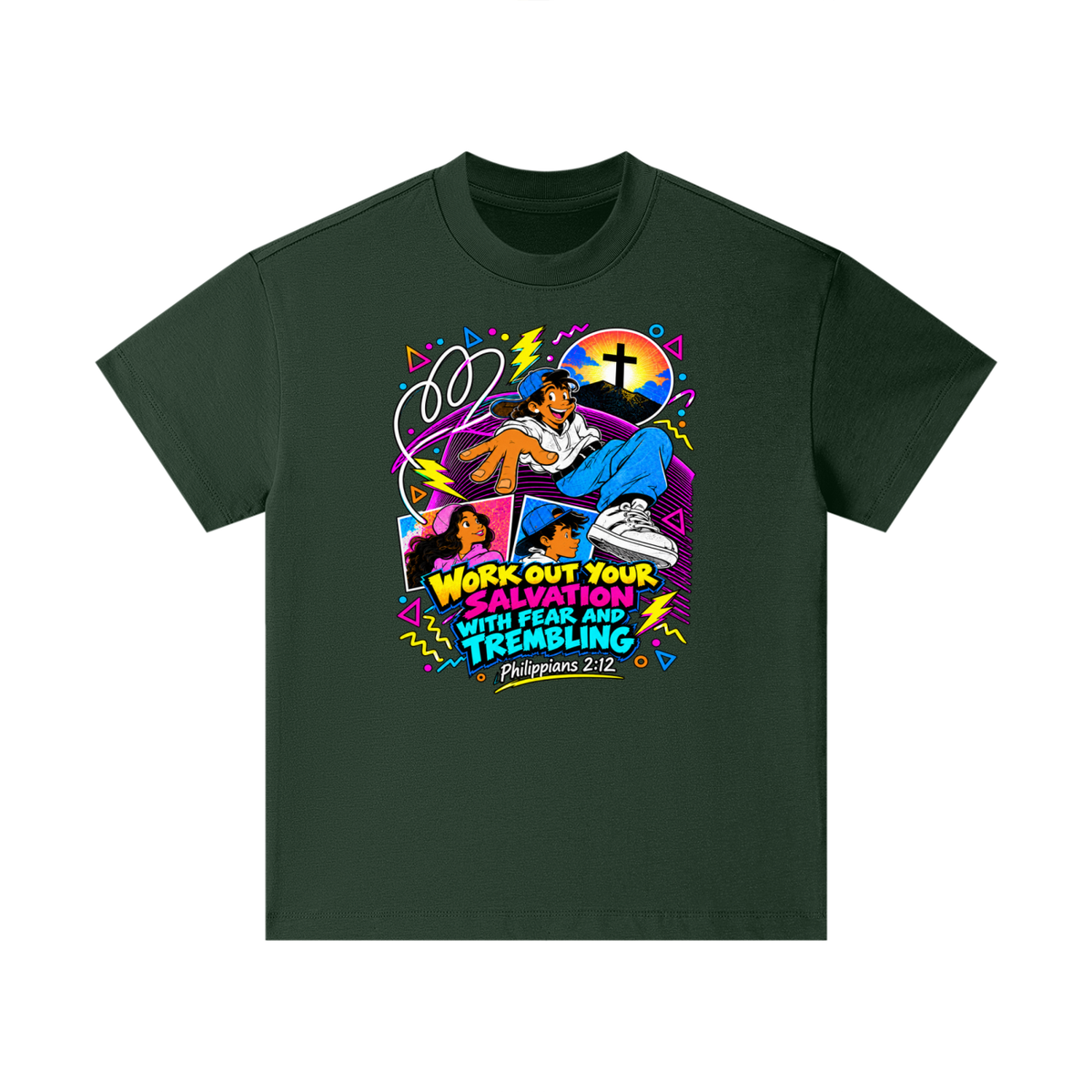 WORK OUT YOUR SALVATION WITH FEAR AND TREMBLING PHILIPPIANS 2:12 Kids T-Shirt