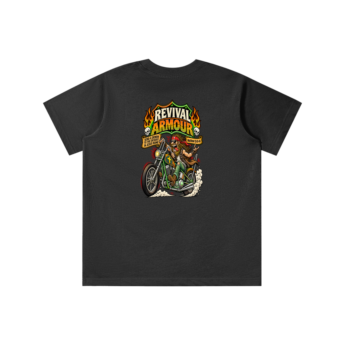 JESUS SAVES REVIVAL ARMOUR SEND A DEMON TO THE DESERT IN THE NAME OF JESUS youth T-shirt