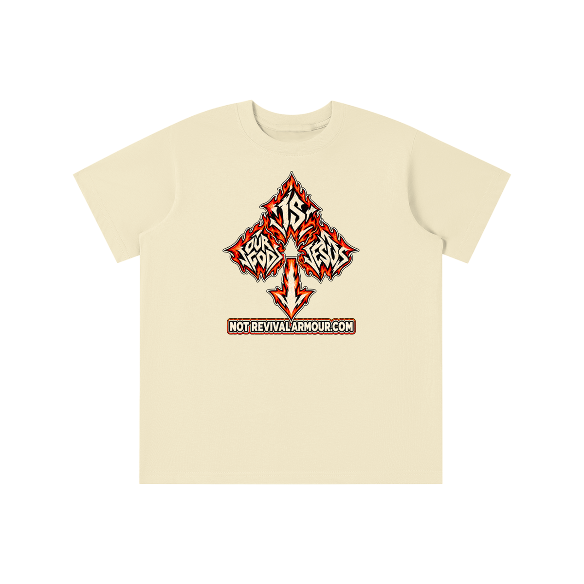 OUR GOD IS JESUS NOT REVIVALARMOUR.COM youth T-shirt