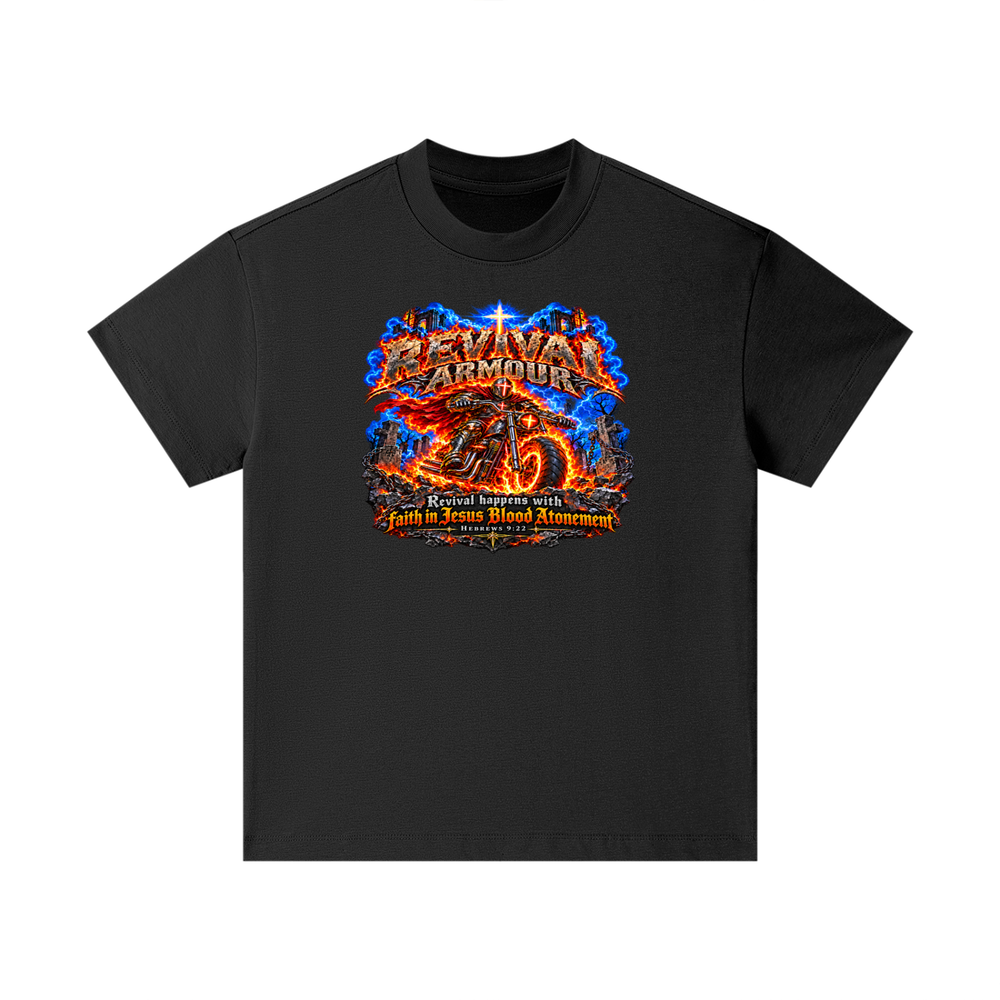 REVIVAL ARMOUR REVIVAL HAPPENS WITH FAITH IN JESUS BLOOD ATONEMENT - HEBREWS 9:22 - Kids T-Shirt