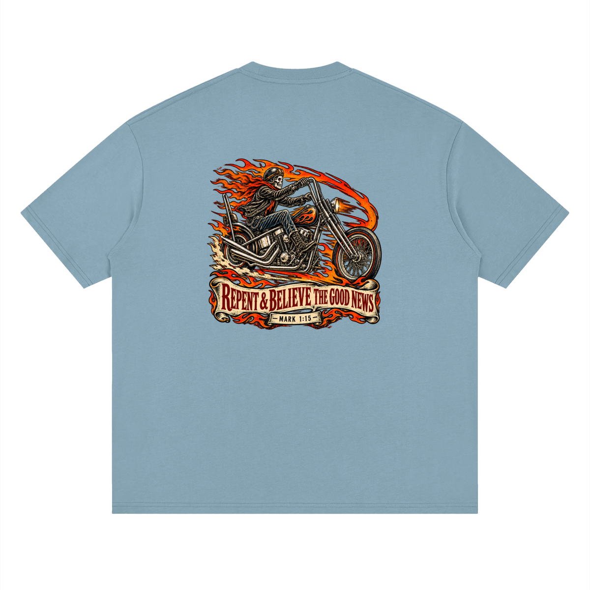 JESUS SAVES REPENT & BELIEVE THE GOOD NEWS - MARK 1:15 - T-Shirt