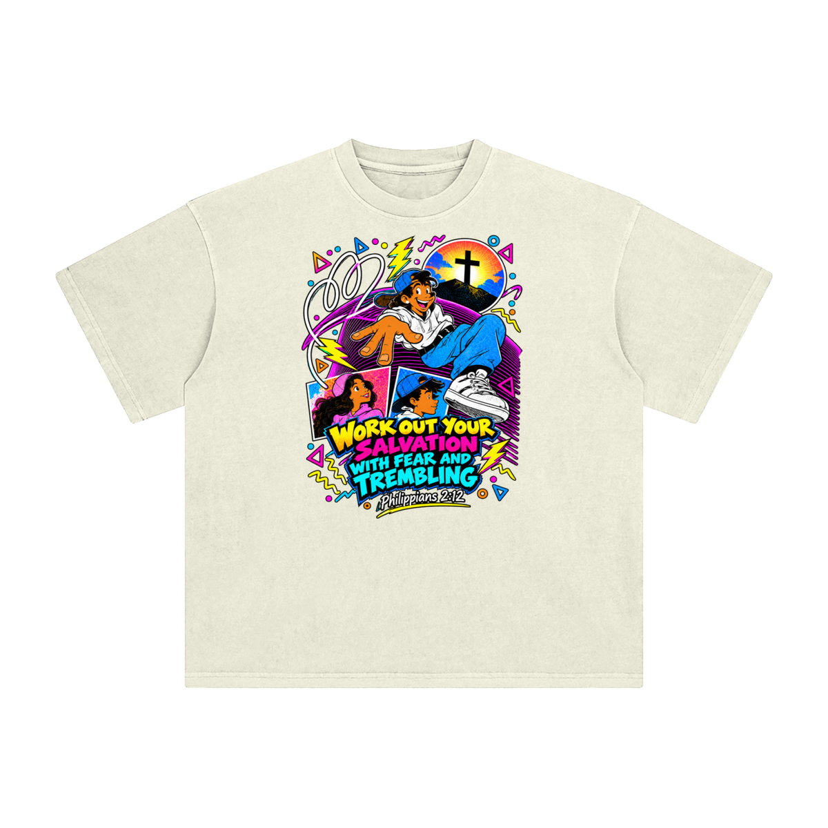 WORK OUT YOUR SALVATION WITH FEAR AND TREMBLING PHILIPPIANS 2:12 T-Shirt