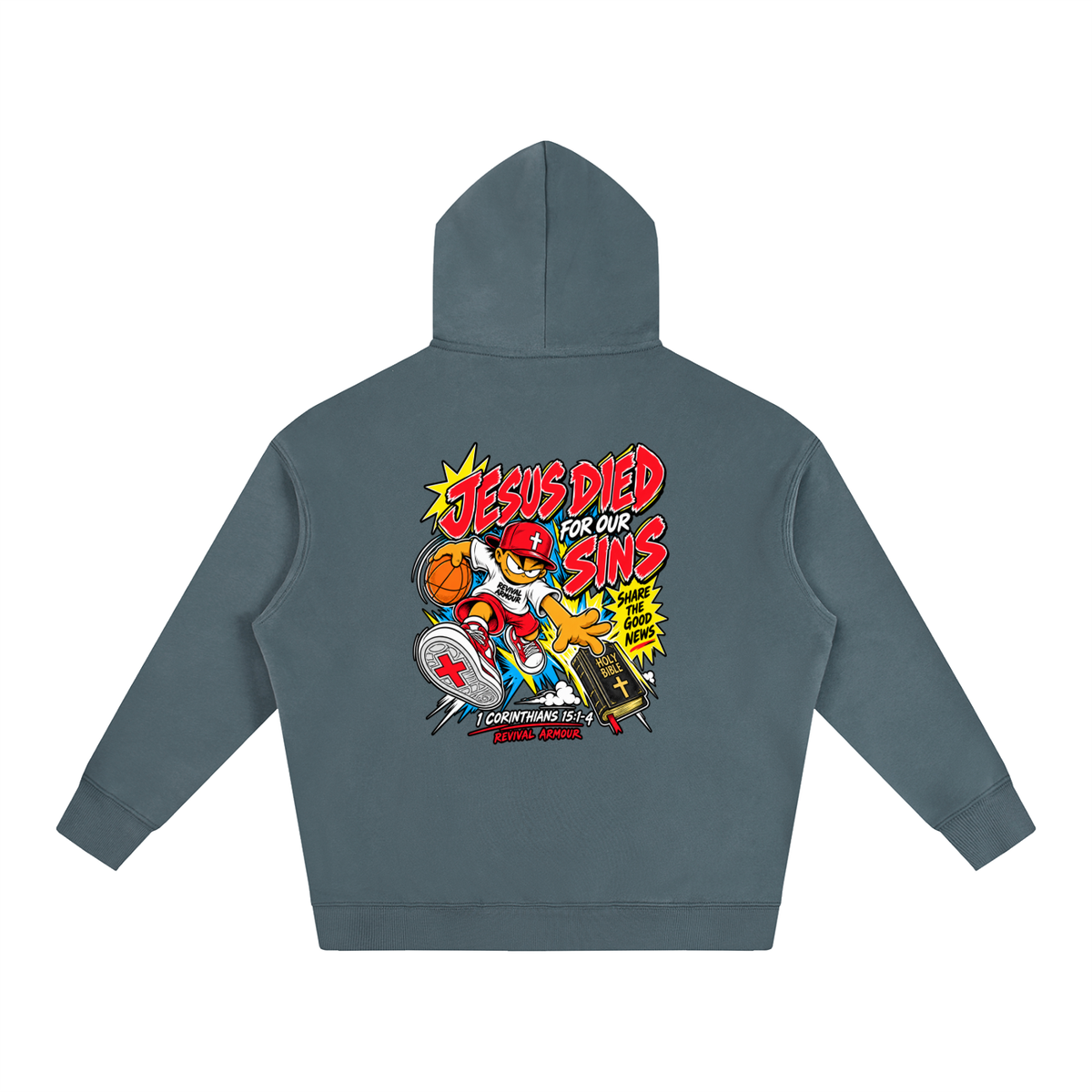 SUBMIT TO JESUS RESIST THE DEVIL AND HE WILL FLEE FROM YOU INSPIRED BY JAMES 4:7 JESUS DIED FOR OUR SINS SHARE THE GOOD NEWS HOLY BIBLE 1 CORTHIANS 15:1-4 REVIVAL ARMOUR Hoodie