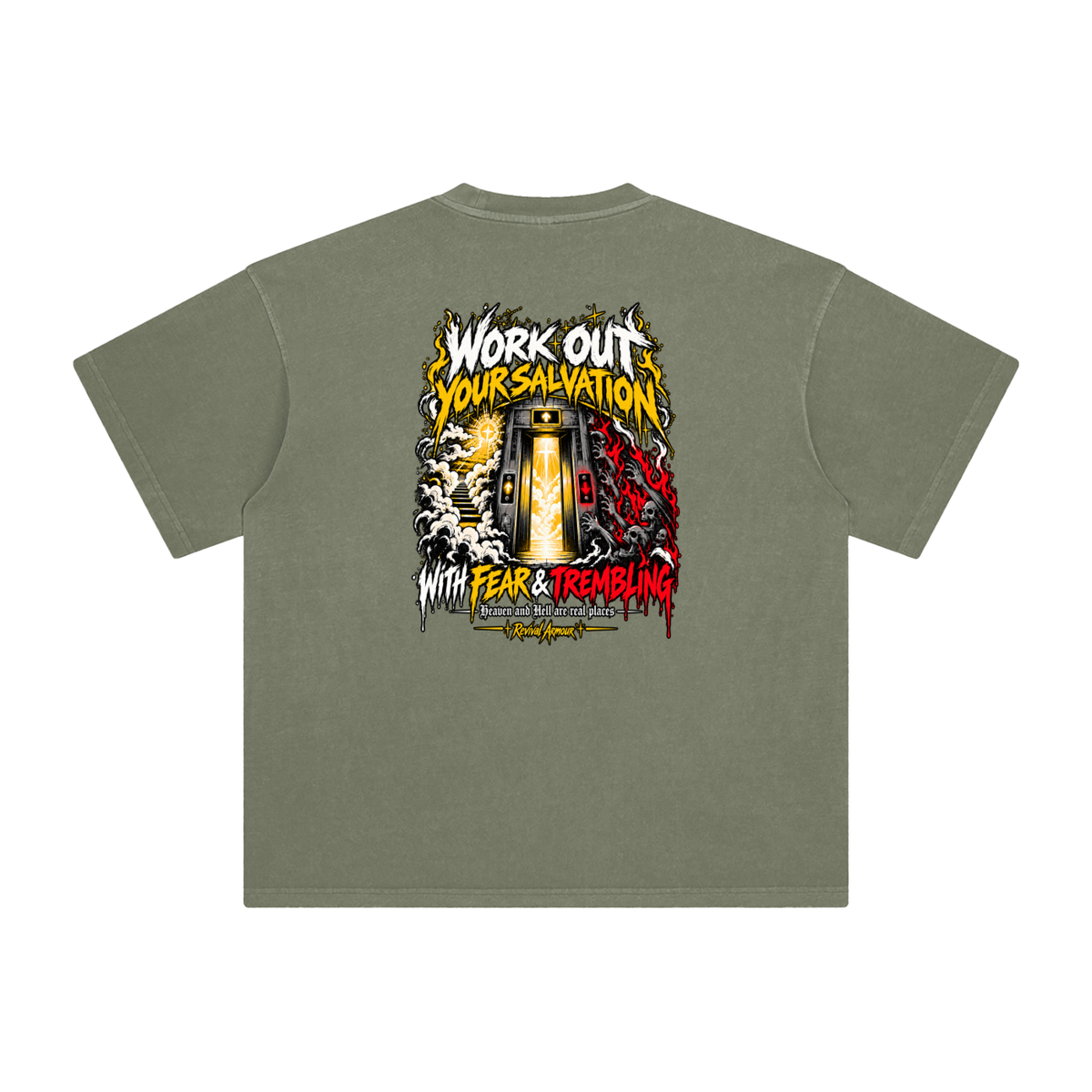 THE WAGE OF SIN IS DEATH WORKOUT YOUR SALVATION WITH FEAR & TREMBLING T-Shirt