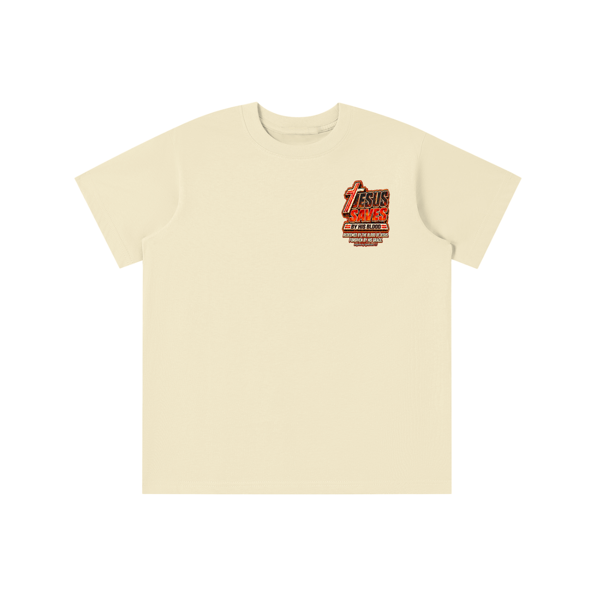 JESUS SAVES BY HIS BLOOD REDEEMED BY THE BLOOD OF JESUS. FORGIVEN BY HIS GRACE. Inspired by Ephesians 1:7 youth T-shirt