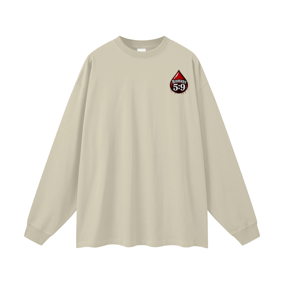 Romans 5:9 blood emoji Long Sleeve T-Shirt
