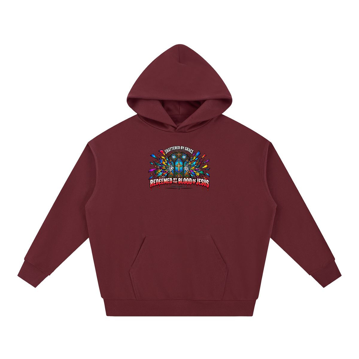 SHATTERED BY GRACE VINTAGE EXPLOSION REDEEMED BY THE BLOOD OF JESUS EPHESIANS 1:7 that's not a quote Hoodie