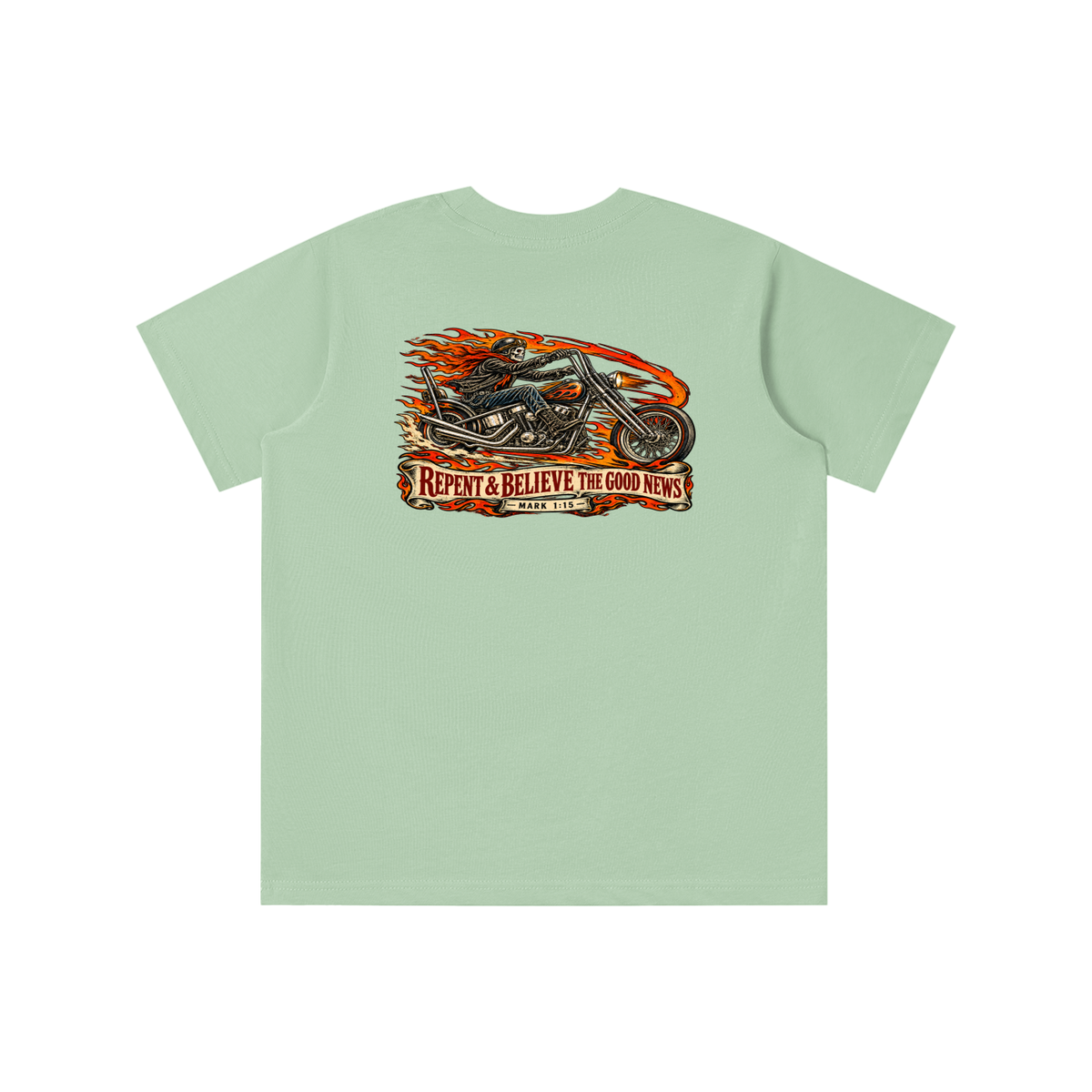 JESUS SAVES REPENT & BELIEVE THE GOOD NEWS - MARK 1:15 - youth T-shirt