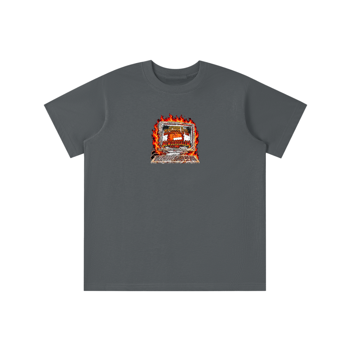 ACCORDING TO REVELATION 22:15, DOGS DON'T GO TO THE NEW JERUSALEM youth T-shirt