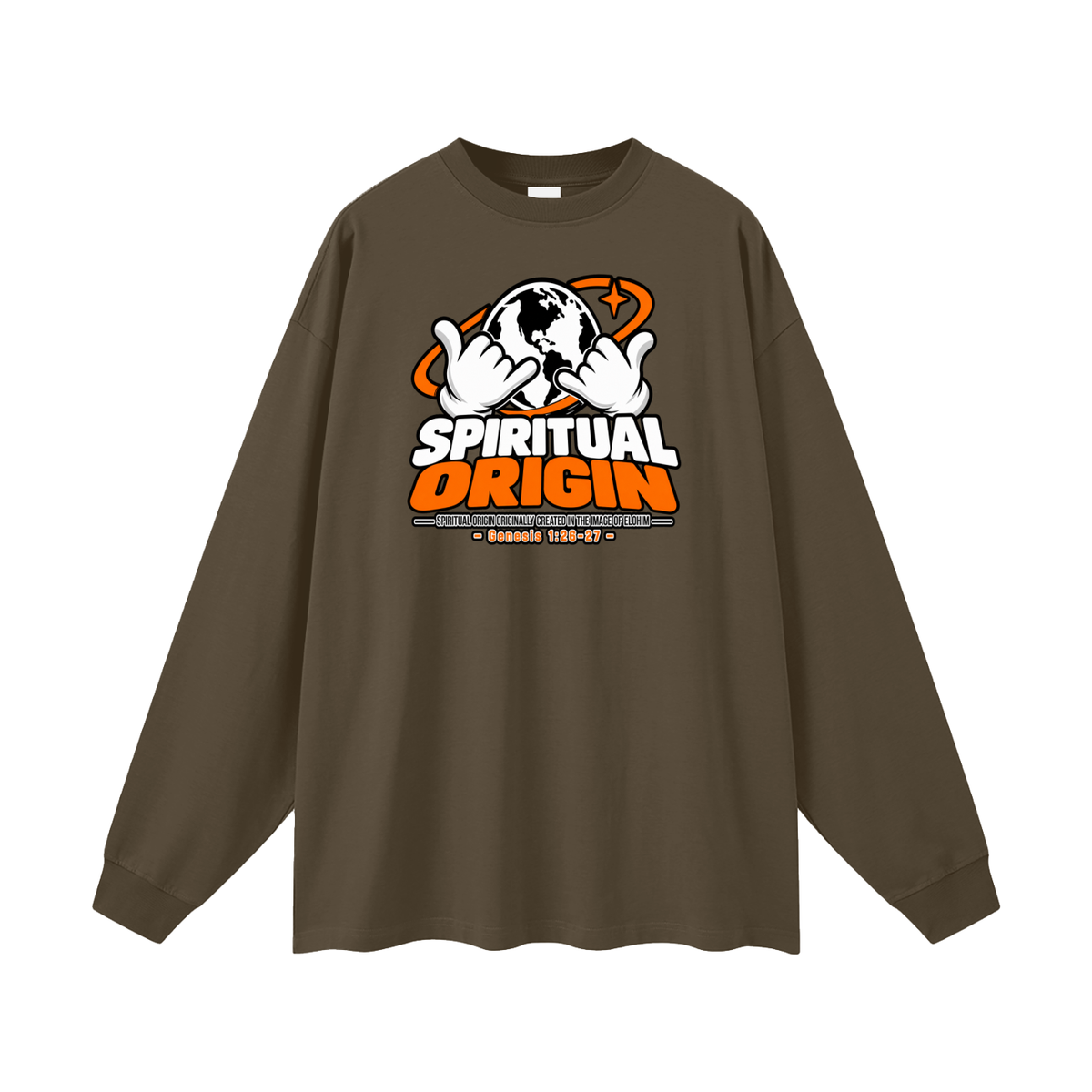 SPIRITUAL ORGIN SPIRITUAL ORGIN ORIGINALLY CREATED IN THE IMAGE OF ELOHIM - GENESIS 1:26-27 - Long Sleeve T-Shirt