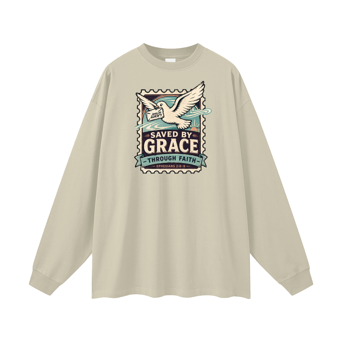 SAVED BY GRACE -THROUGH FAITH- - EPHESIANS 2:8-9 - Long Sleeve T-Shirt