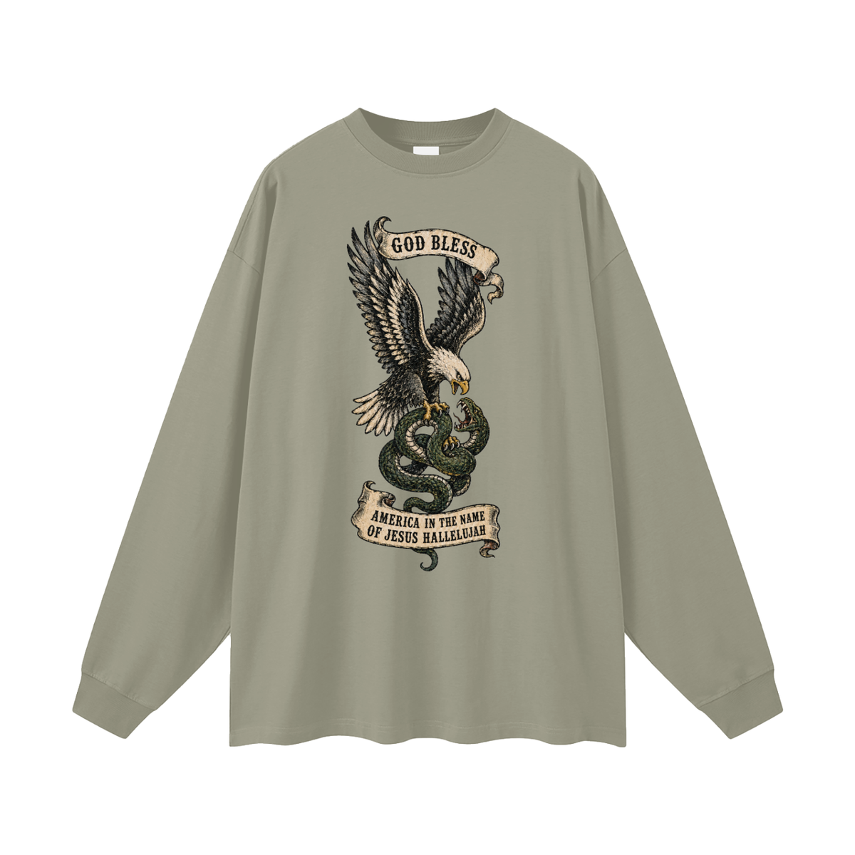 GOD BLESS AMERICA IN NAME OF JESUS HALLELUJAH Long Sleeve T-Shirt