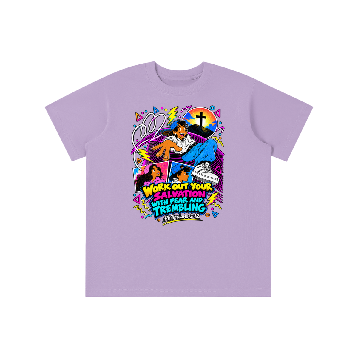 WORK OUT YOUR SALVATION WITH FEAR AND TREMBLING PHILIPPIANS 2:12 youth T-shirt