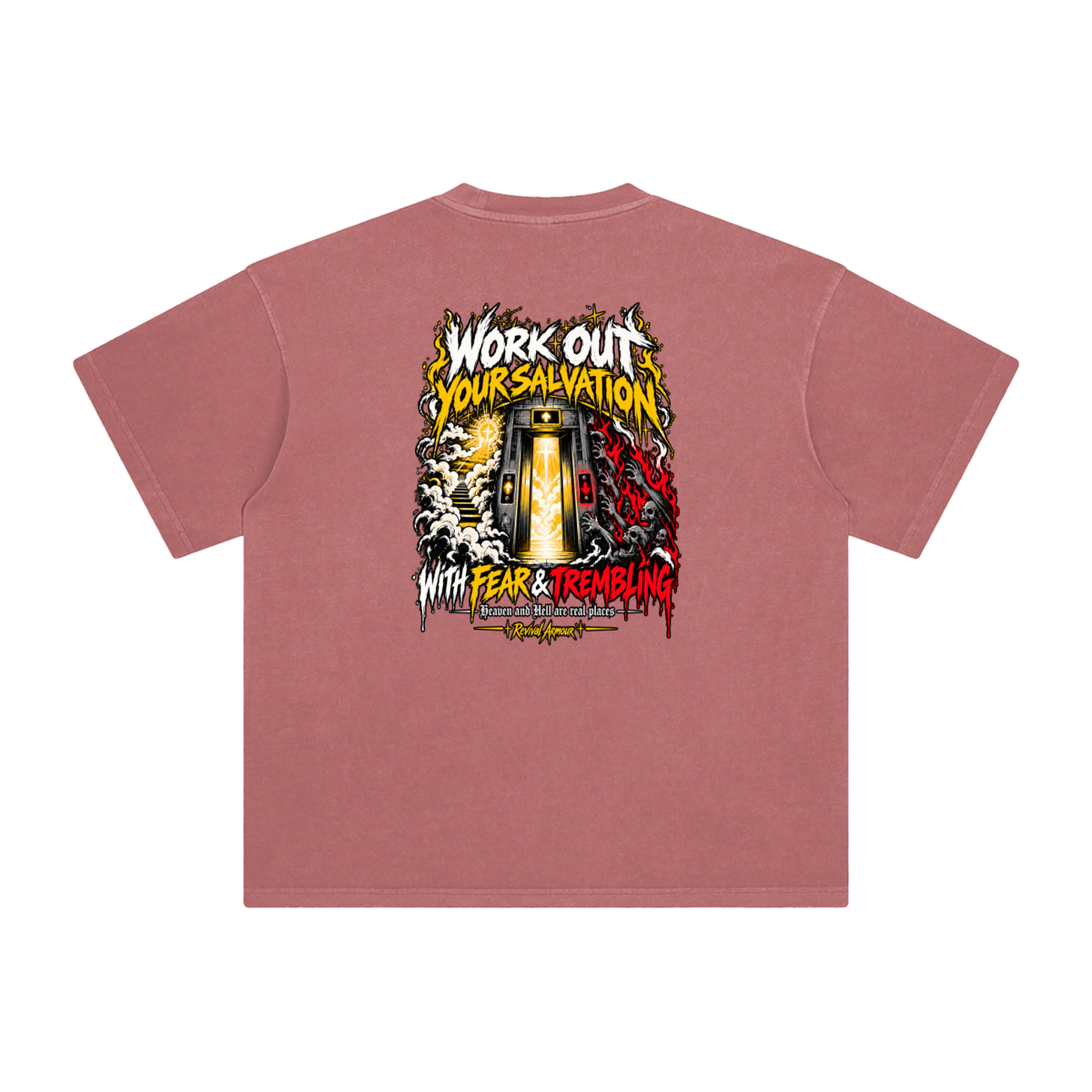THE WAGE OF SIN IS DEATH WORKOUT YOUR SALVATION WITH FEAR & TREMBLING T-Shirt
