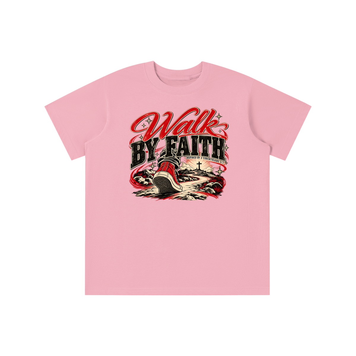 WALK BY FAITH INSPIRED BY 1 CORINTHIANS 5:7 youth T-shirt