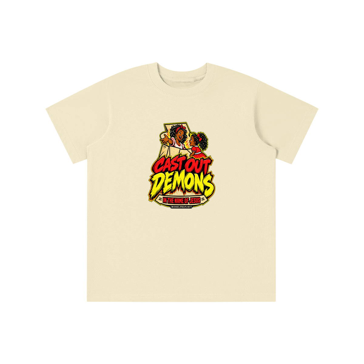 CAST OUT DEMONS IN THE NAME OF JESUS (MICHAELJPHELPS.NET) youth T-shirt