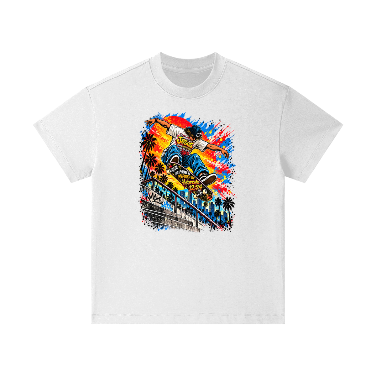 the blood of Jesus speaks better things than the blood of Abel the phrase is inspired by HEBREWS 12:24 skater Kids T-Shirt