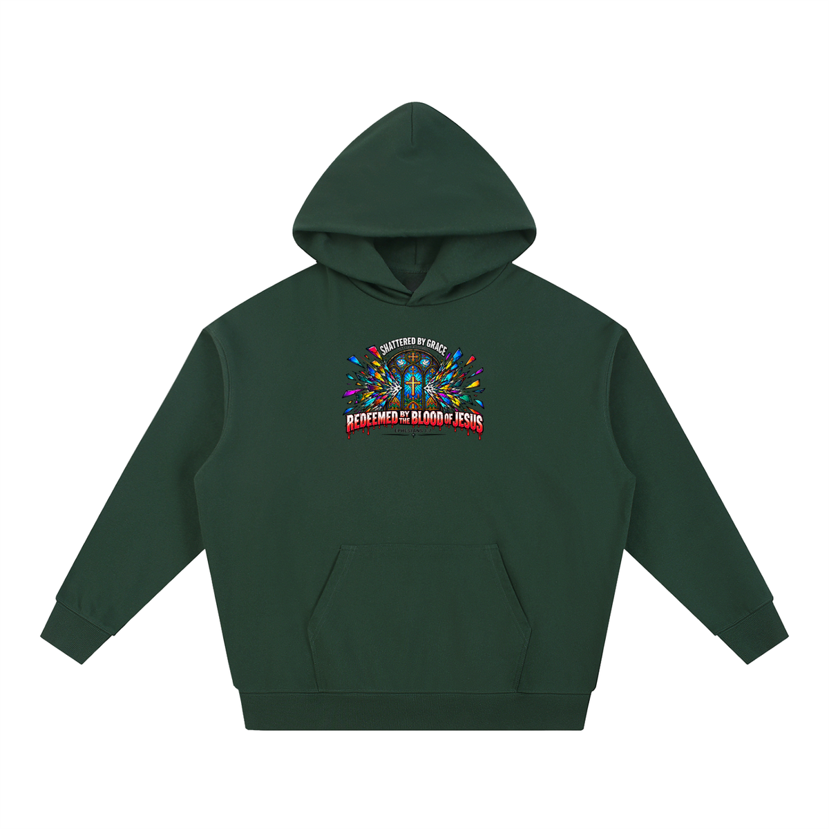 SHATTERED BY GRACE VINTAGE EXPLOSION REDEEMED BY THE BLOOD OF JESUS EPHESIANS 1:7 that's not a quote Hoodie