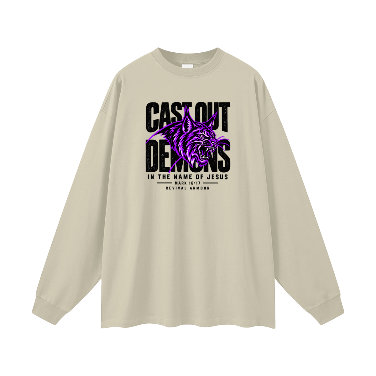 CAST OUT DEMONS IN THE NAME OF JESUS MARK 16:17 REVIVAL ARMOUR Long Sleeve T-Shirt