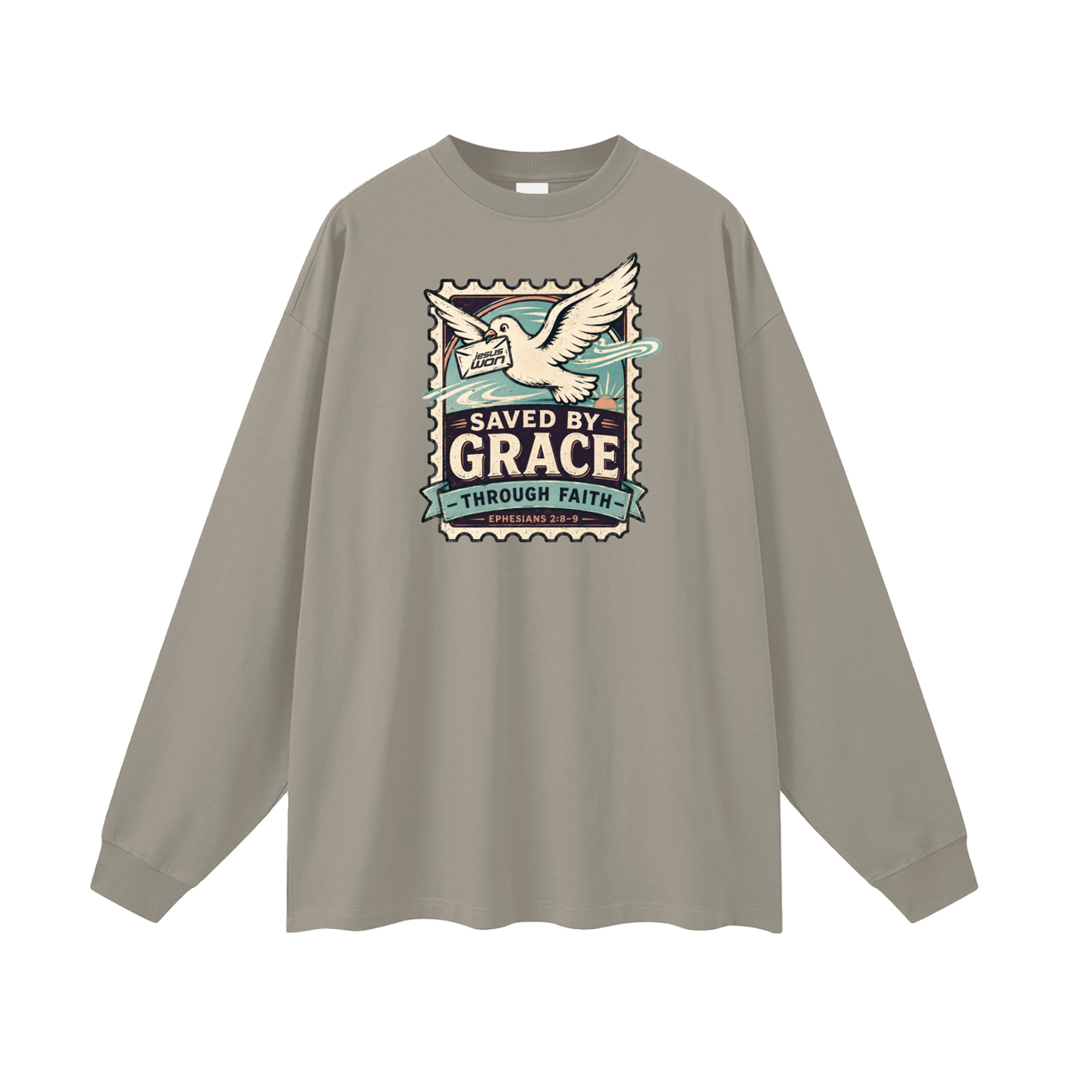 SAVED BY GRACE -THROUGH FAITH- - EPHESIANS 2:8-9 - Long Sleeve T-Shirt