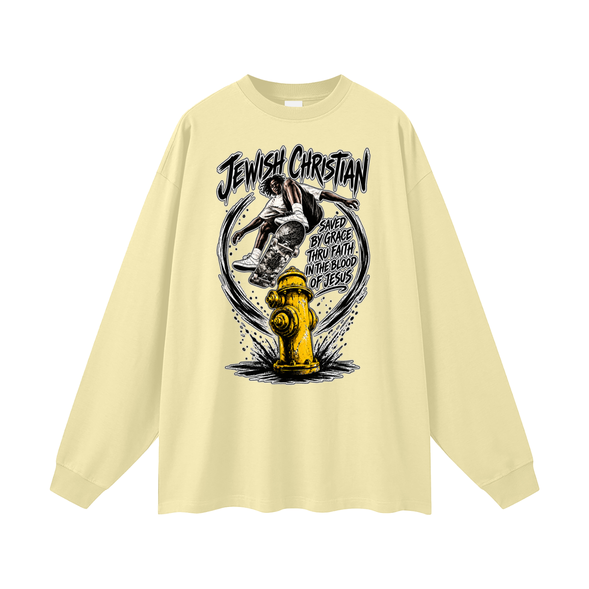 JEWISH CHRISTIAN SAVED BY GRACE THRU FAITH IN THE BLOOD OF JESUS Long Sleeve T-Shirt
