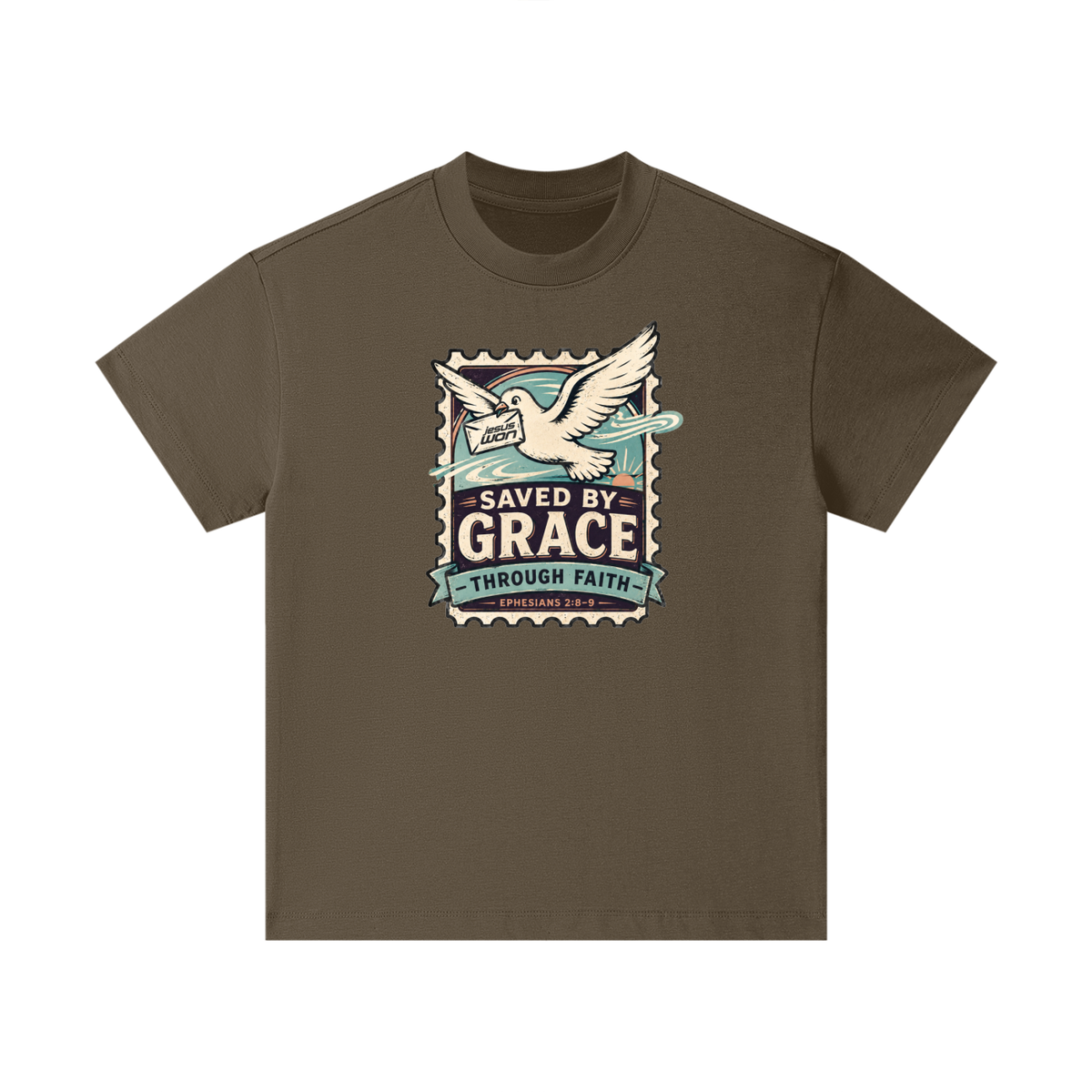 SAVED BY GRACE -THROUGH FAITH- - EPHESIANS 2:8-9 - Kids T-Shirt