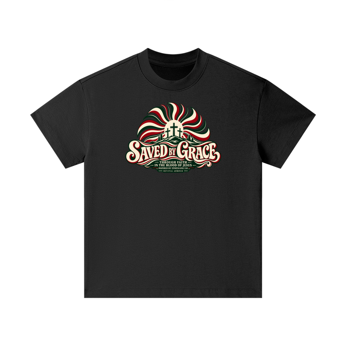 SAVED BY GRACE THROUGH FAITH IN THE BLOOD OF JESUS INSPIRED BY EPHESIANS 2:8 Kids T-Shirt