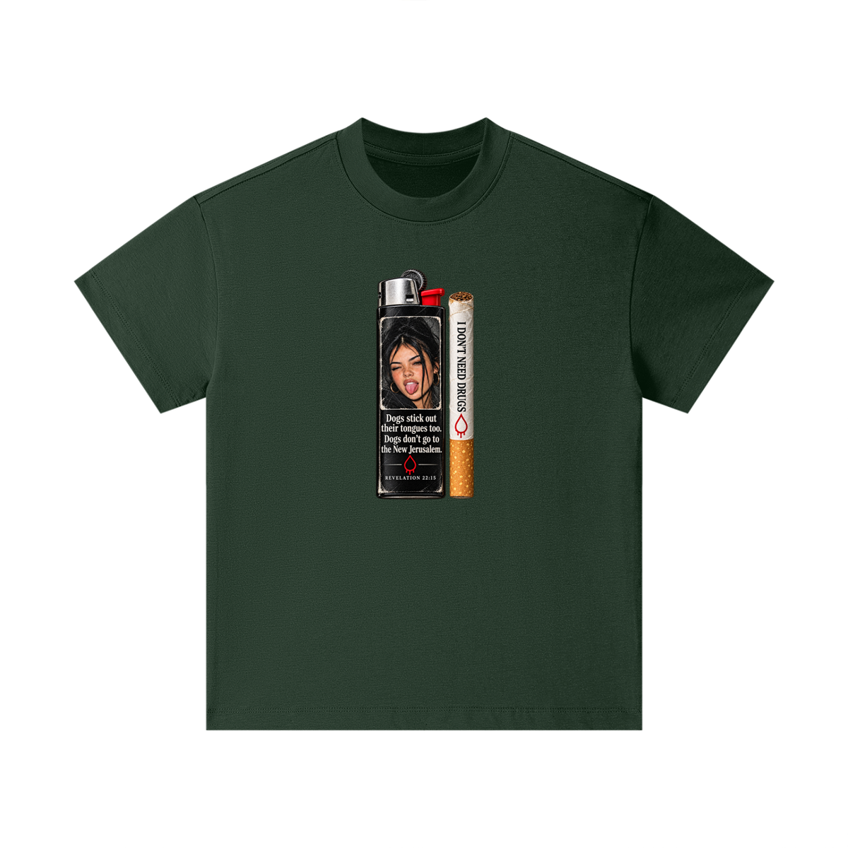 DOGS STICK OUT THEIR TONGUES TOO. DOGS DON'T GO TO THE NEW JERUSALEM REVELATION 22:15 I DON'T NEED DRUGS Kids T-Shirt