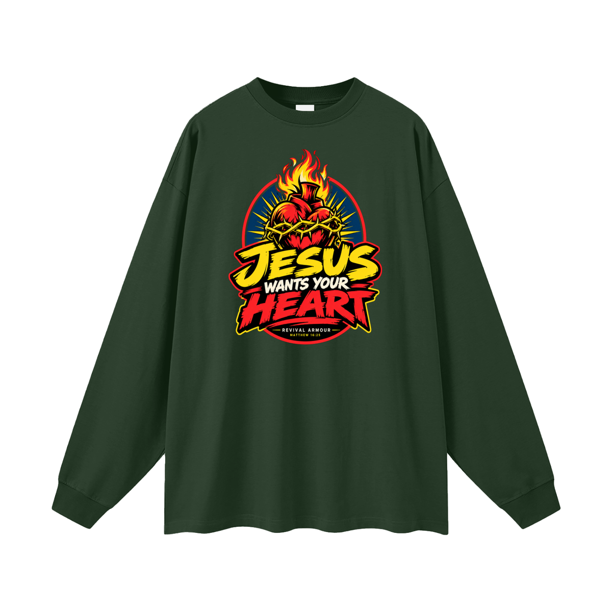 JESUS WANTS YOUR HEART - REVIVAL ARMOUR - Long Sleeve T-Shirt
