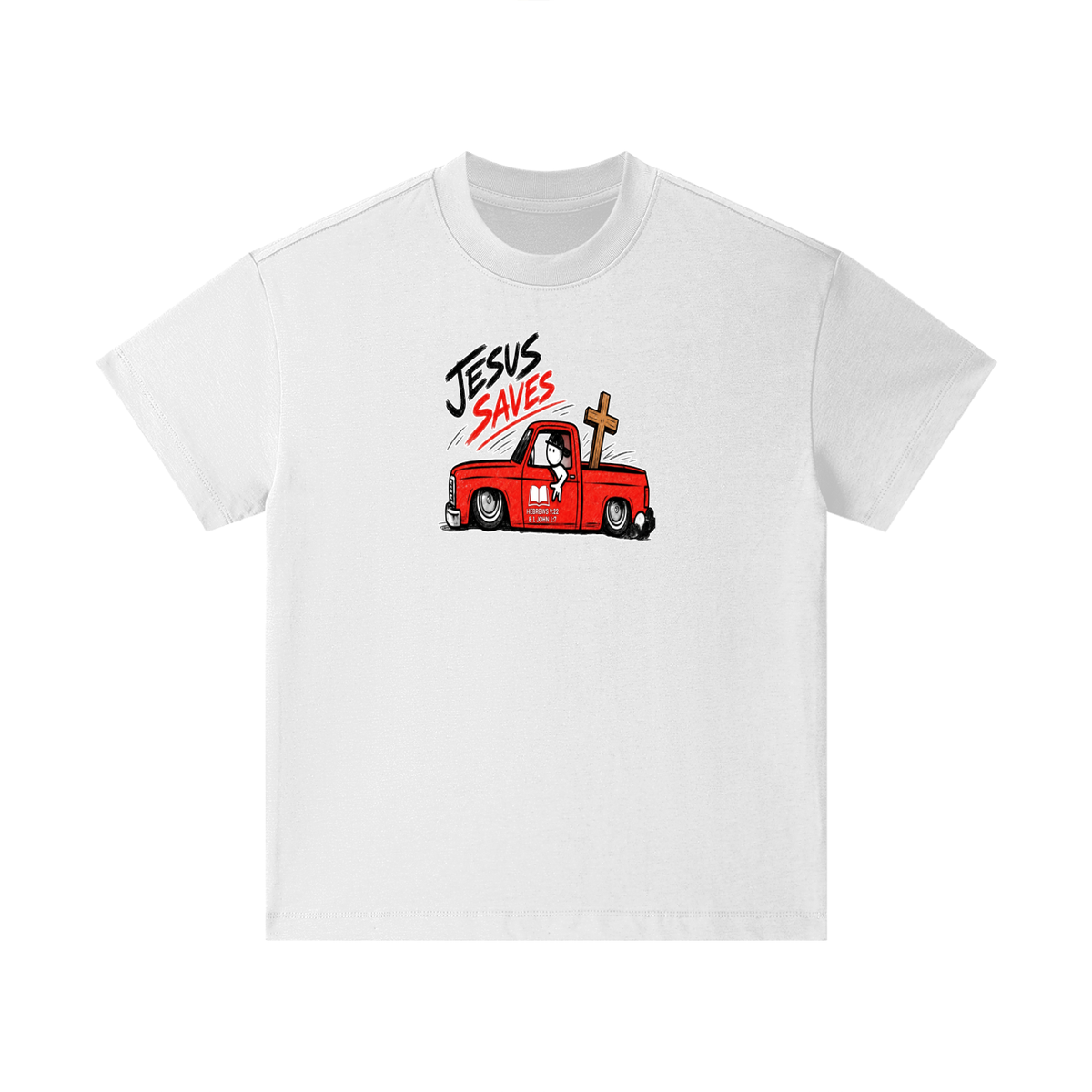 JESUS SAVES BOOK HEBREWS 9:22 & 1 JOHN 1:7 Kids T-Shirt