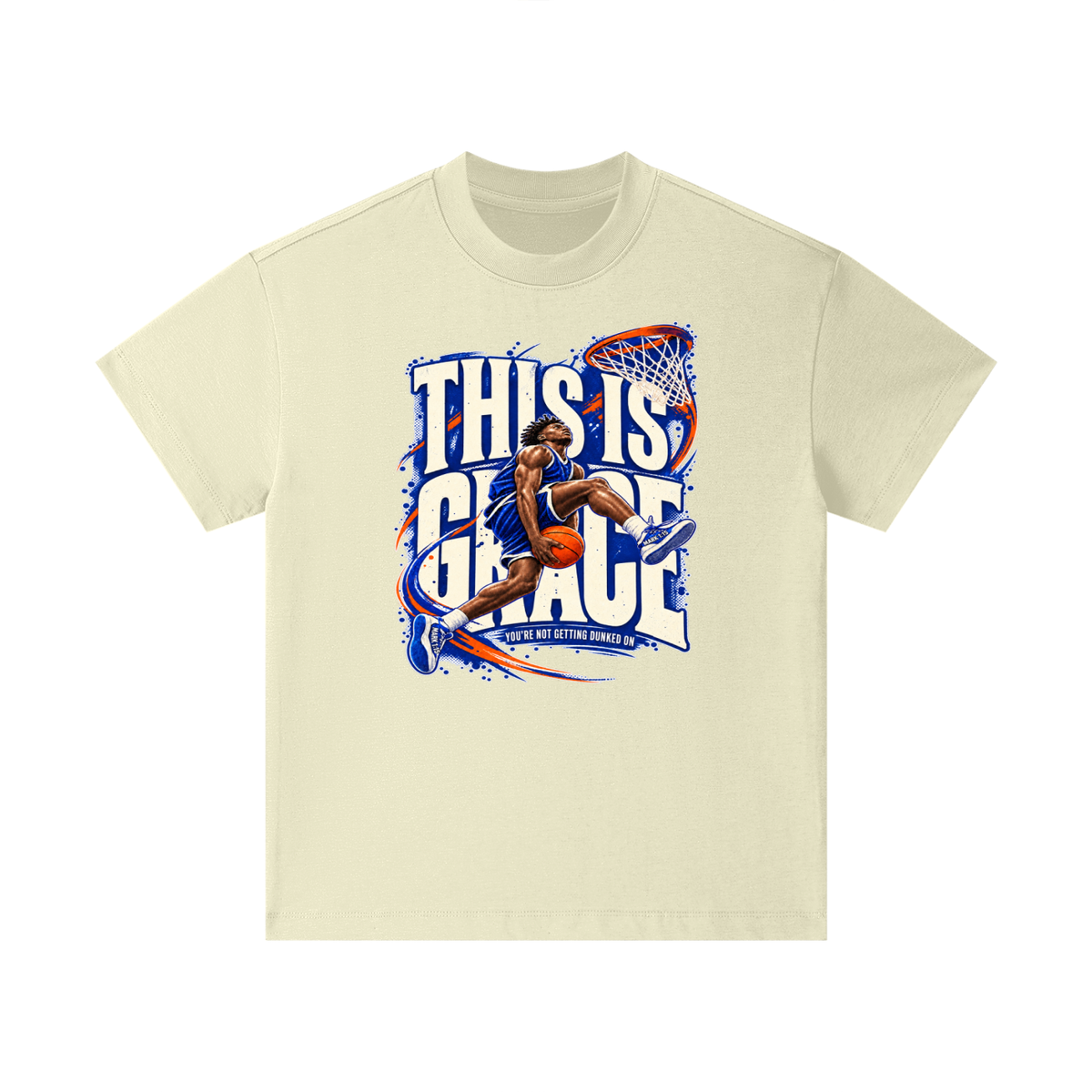 THIS IS GRACE YOU'RE NO GETTING DUNKED ON ( MARK 1:15 IS ON HIS SHOES ) Kids T-Shirt