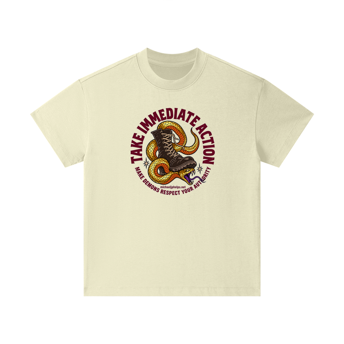 TAKE IMMEDIATE ACTION MAKE DEMONS RESPECT YOUR AUTHORITY michaeljphelps.net Kids T-Shirt