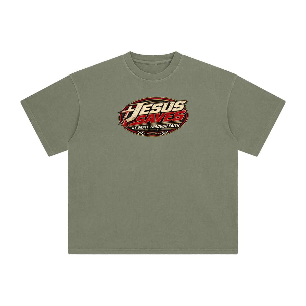 JESUS SAVES BY GRACE THROUGH FAITH - EPHESIANS 2:8-9 - T-Shirt