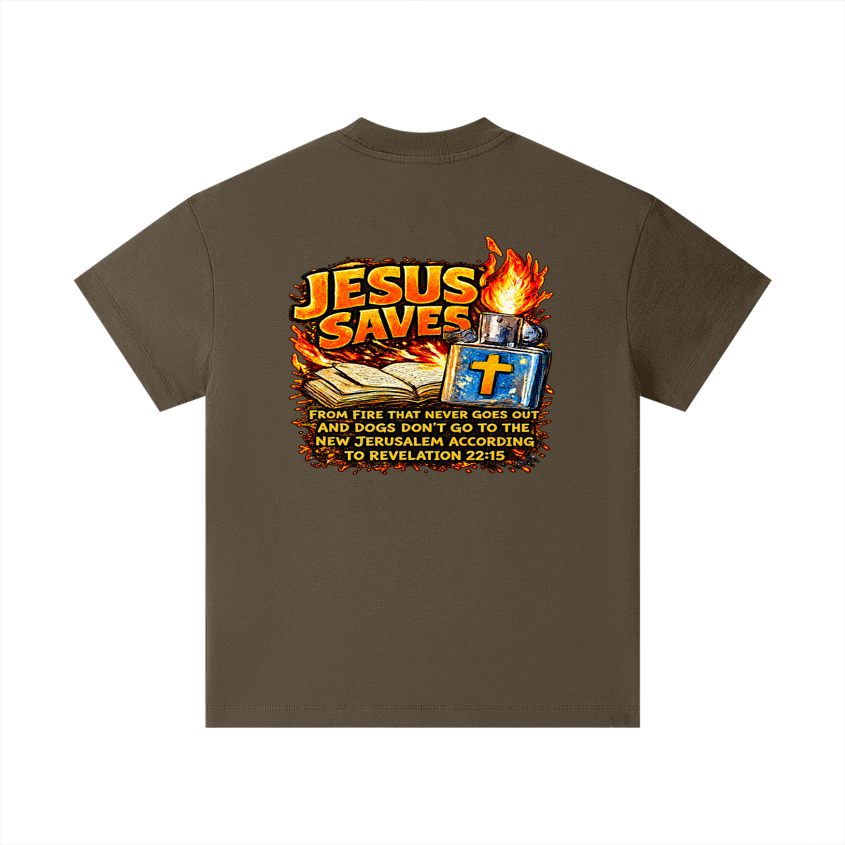 JESUS SAVES FROM IRE THAT GOES OUT AND DOGS DON'T GO TO THE NEW JERUSALEM ACCORDING TO REVELATION 22:15 Kids T-Shirt