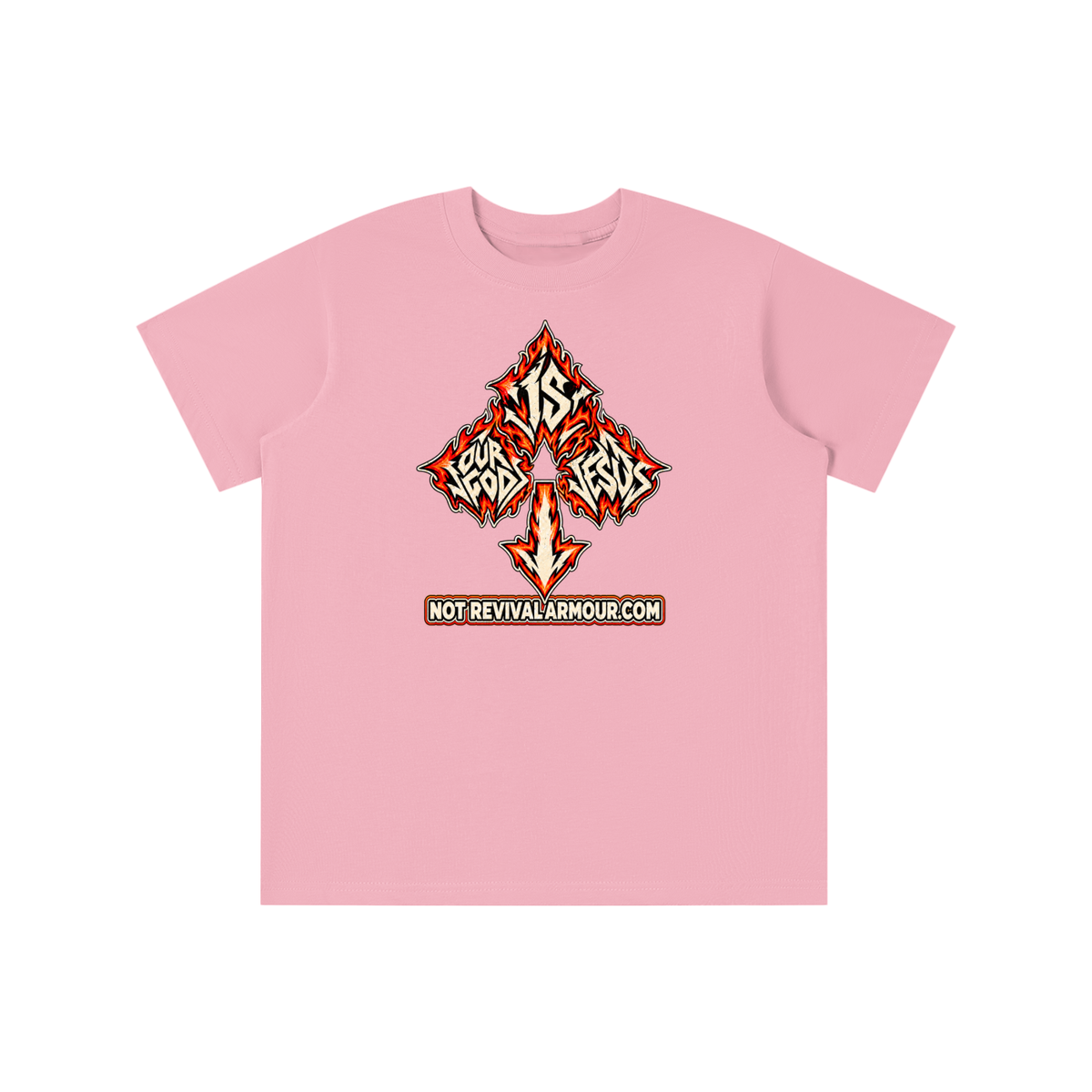 OUR GOD IS JESUS NOT REVIVALARMOUR.COM youth T-shirt