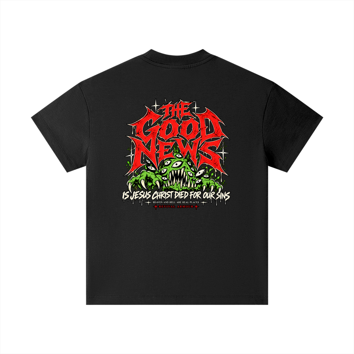 ACCORDING TO 1 CORINTHIANS 15:1-4 NLT THE GOOD NEWS IS JESUS CHRIST DIED FOR OUR SINS HEAVEN AND HELL ARE REAL PLACES Kids T-Shirt