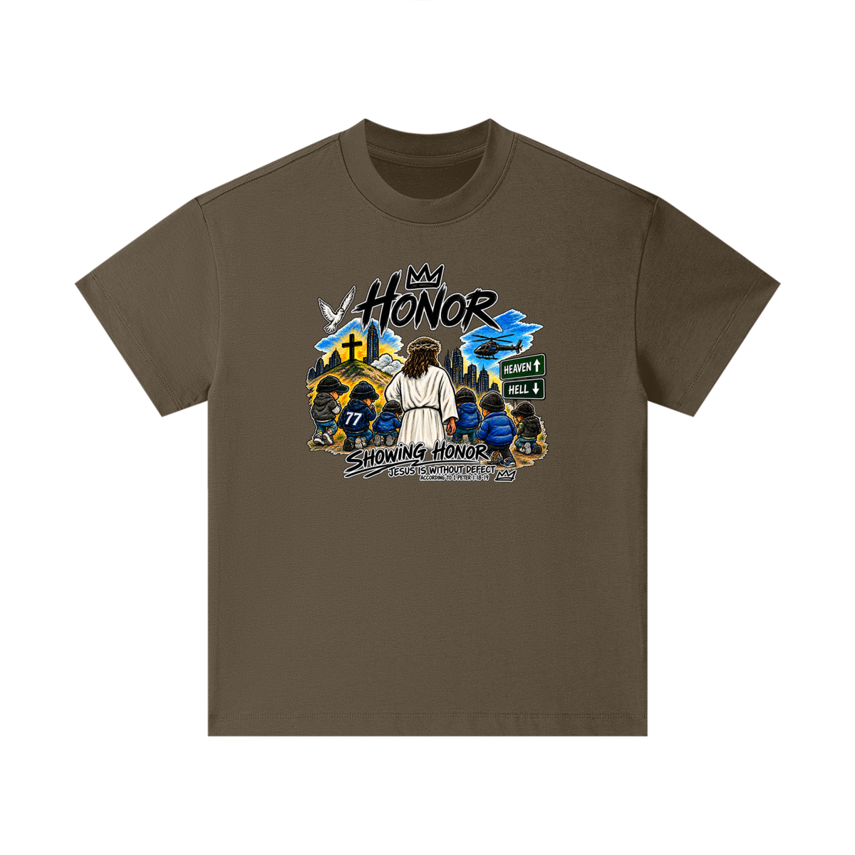 HONOR SHOWING HONOR JESUS IS WITHOUT DEFECT ACCORDING TO 1 PETER 1:18-19 Kids T-Shirt