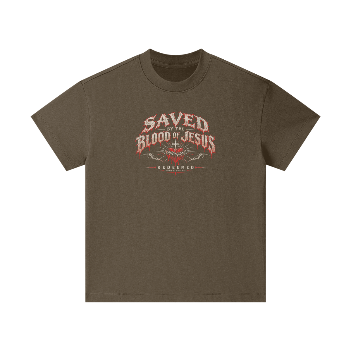 SAVED BY THE BLOOD OF JESUS - REDEEMED - - EPHESIANS 1:7 - Kids T-Shirt