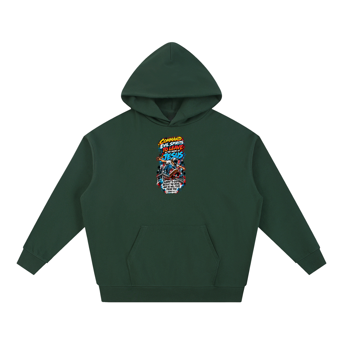 COMMAND EVIL SPIRITS TO LEAVE IN THE NAME OF JESUS SUBMIT TO GOD RESIST THE DEVIL AND HE WILL FLEE FROM YOU ( JAMES 4:7 ) Hoodie