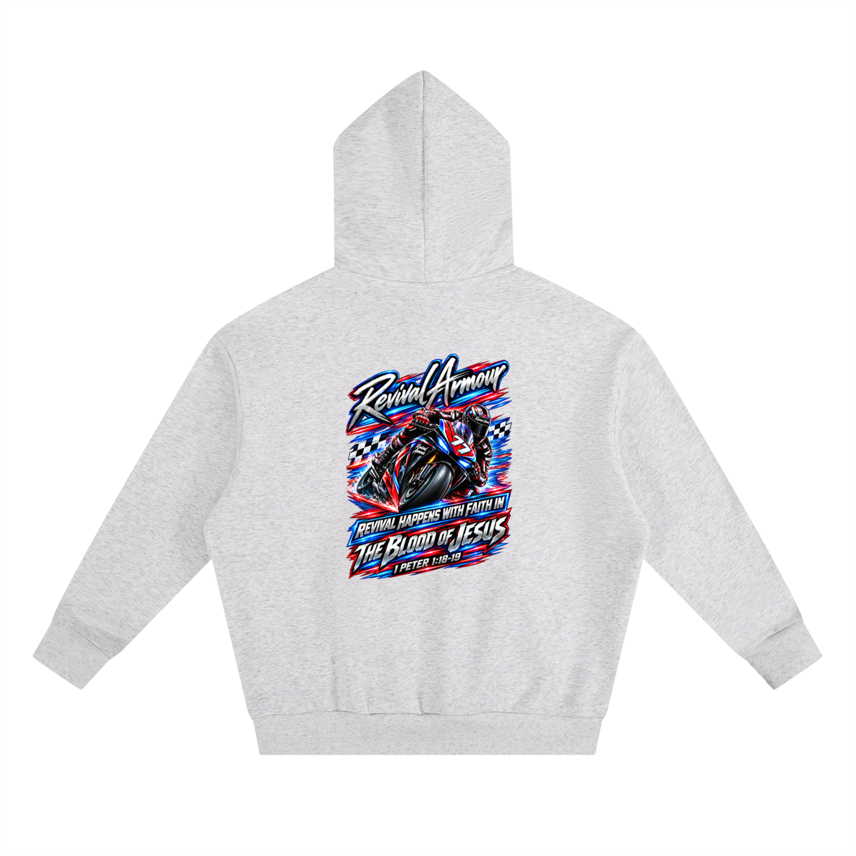REVIVAL ARMOUR REVIVAL HAPPENS WITH FAITH IN THE BLOOD OF JESUS 1 PETER 1:18-19 Hoodie